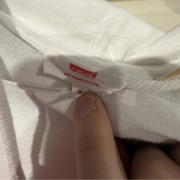 Levi's White Hoodie with Red Logo Women’s Medium - Picture 5 of 5